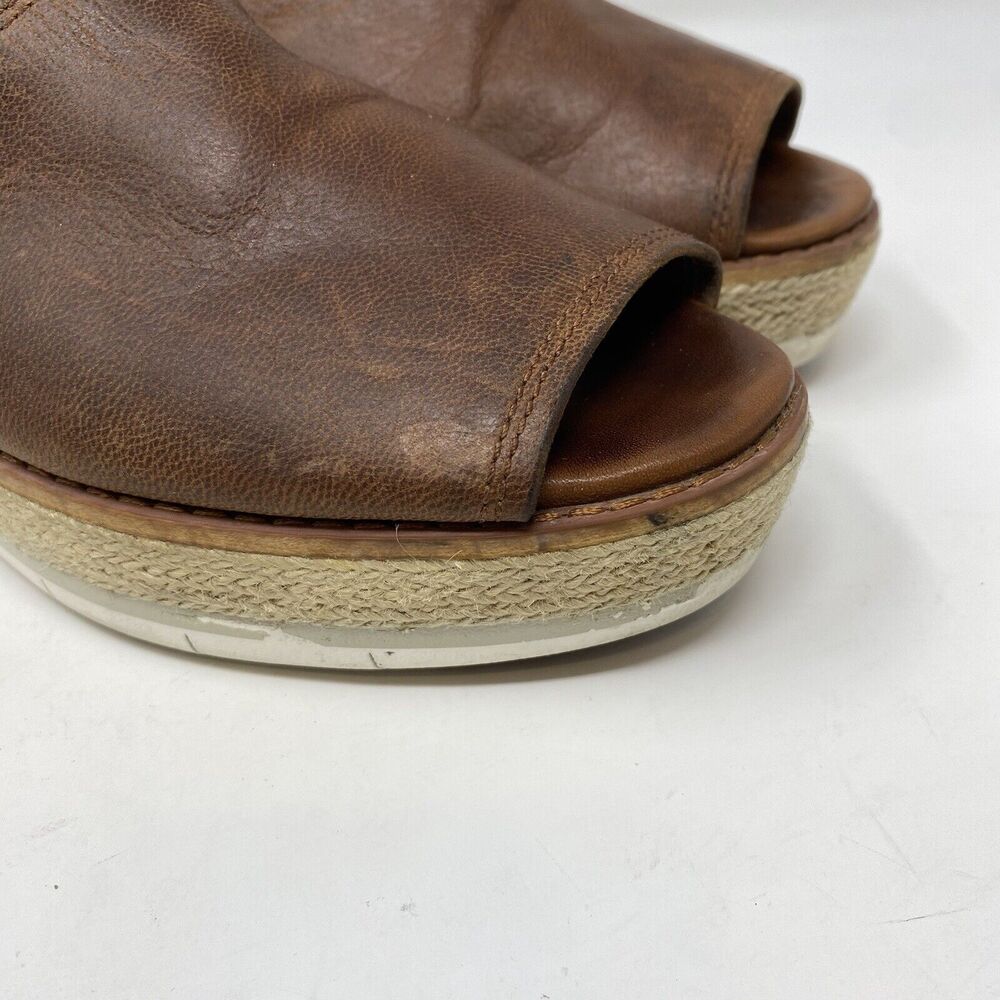 Timberland Womens Emerson Point Peep Toe Platform Sandal Size 8 Brown Leather - Picture 8 of 14